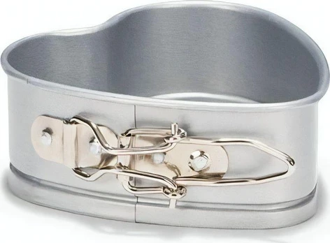 Patisse formos mini širdis 12 cm sidabro plieno