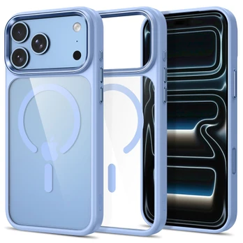 Dėklas Tech-Protect Magmat Magsafe CC do iPhone 17 Pro Max / 18 Pro Max light mėlynas/clear