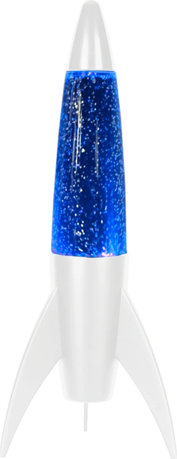 Itotal - Rocket Glitter Lamp - White Base and Blue Light - 36 cm