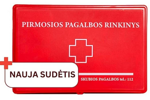 VAISTINĖLĖ plastikinis raudonas dėklas LT nauja sudėtis