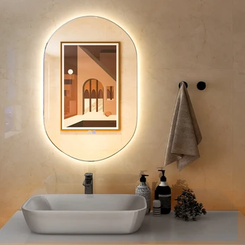 Promotion 80x50 cm LED ovalus vonios veidrodis