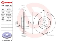 Stabdžių diskas BREMBO 09.5931.10 kaina