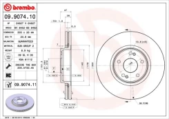 Stabdžių diskas BREMBO 09.9074.11 kaina