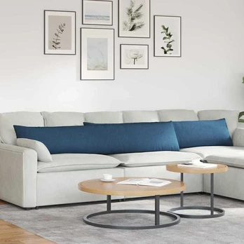 Sofa Pagalvės 2 pcs Mėlyna 200 x 40 cm audinys