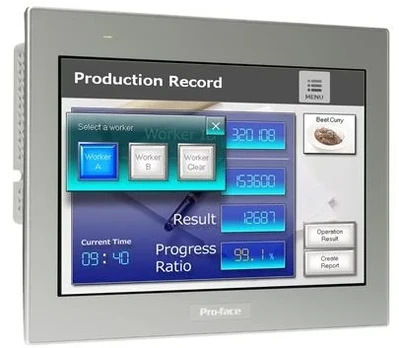 Schneider Electric 12" platus jutiklinis ekranas 2COM, 2Ethernet, USB host&device 24VDC GP-ProEX modelis