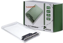 Inter tech HDD dėklas Argus GD-25000, USB 3.0, skaidrus kaina