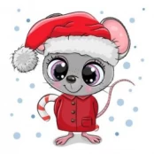 Deimantinis paveikslas Christmas Mouse WD2478 kaina