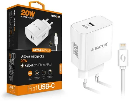 Aligator Rychlá nabíječka USB-C PD 20W s kabelem USB-