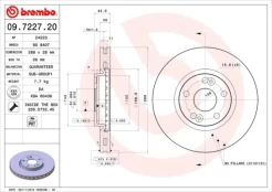 Stabdžių diskas BREMBO 09.7227.20 kaina