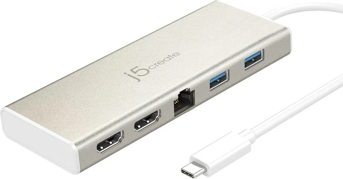 j5create JCD381-N USB Type-C™ Dual HDMI Mini Dock-Ethernet/ USB 3.1 HUB / PD2.0