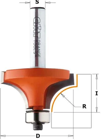 Cmt ROUNDOVER BIT W/BRNG HW S=12,7 D=38,1X19