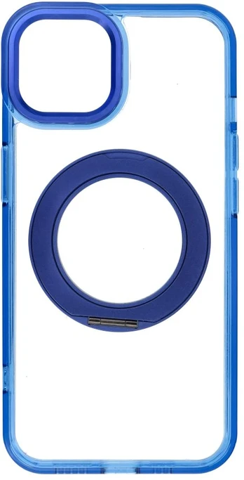Dėklas Oem Case for iPhone 14 Frame Circle Stand compatible with MagSafe navy mėlynas