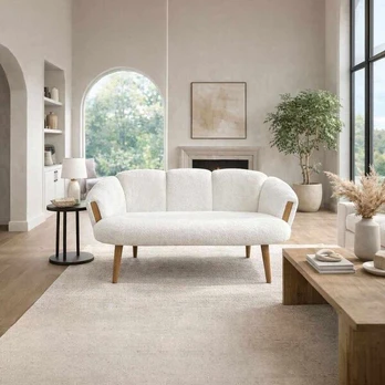 Dvivietė sofa Star, balta/ruda