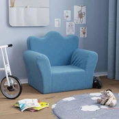 Vaikiška sofa, mėlynos spalvos, minkštas pliušas kaina