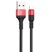 Cablu de Date USB-A la Type-C 10W, 2A, 1m - Hoco Xpress charge (X26) - Black / Red kaina