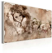 Artgeist Paveikslas - Retro Style: Woman and Roses kaina