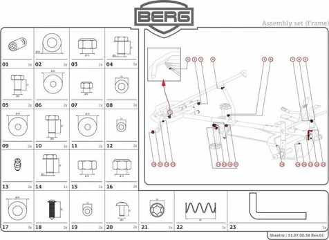Berg XL Frame - Assembly set for frame box