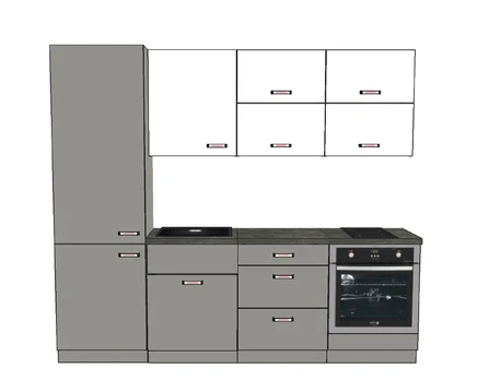 Virtuvės komplektas BIANCA+GREY 2,40m. MINI