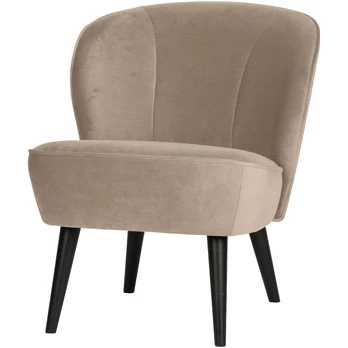 Fotelis Sara, 71 x 59 x 70 cm, aksomas, chaki
