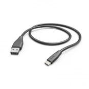 Cable Hama USB A 2.0 - Type C plug 1,5m black kaina