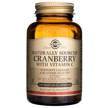 Solgar Natūralios spanguolės su vitaminu C - 60 kapsulių