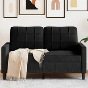Dvivietė sofa, juodos spalvos, 120cm, aksomas kaina