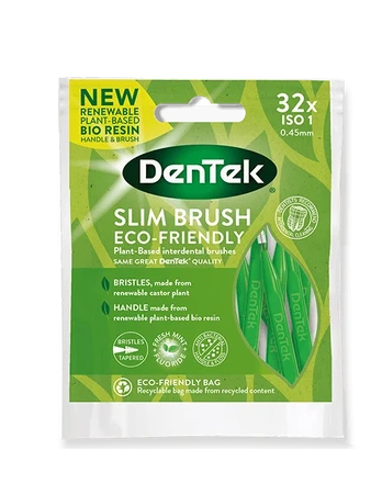 Dentek Eco Slim tarpdančių šepetėliai 32 vnt. žalias