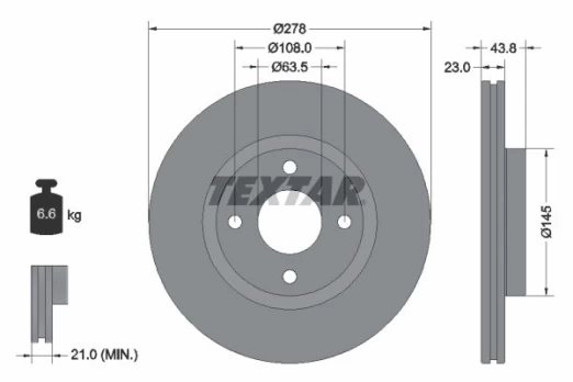 TEXTAR 92303203 Brake Disc