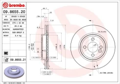 Stabdžių diskas BREMBO 09.8655.21 kaina