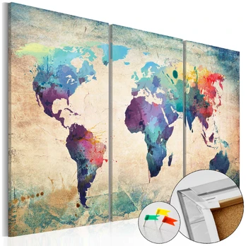 Artgeist Kamštinis paveikslas - Rainbow Map [Cork Map]
