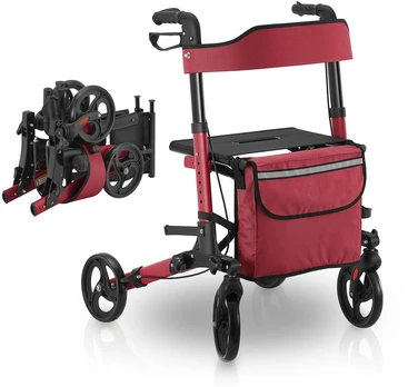 Juskys Rollator Vital 80x98 cm Raudonas Aliuminis