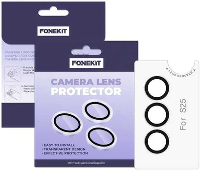 FoneKit kameran linssinsuoja, Samsung Galaxy S25, läpinäkyvä