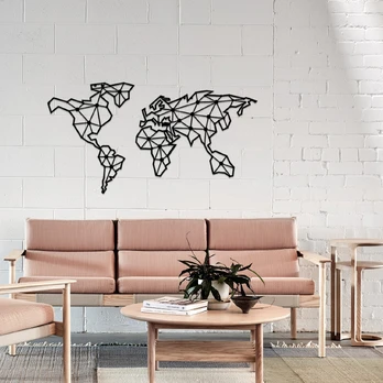 Sienos dekoracija Wallity World Map, 120 cm x 64 cm, 1 vnt.