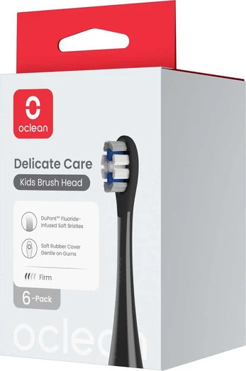 Oclean Delicate Care Kids lasten harjaspää, 6 kpl, musta