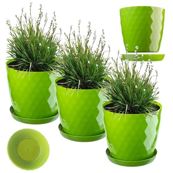 Vazonų dėklai su lėkštutėmis KADAX, 18 cm, 3 vnt.