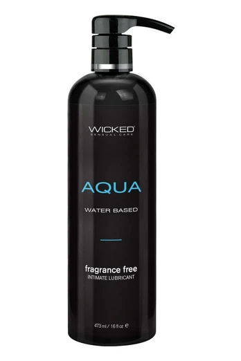 WICKED Aqua Lubricant 473ml - Water-Based, Aloe & Olive Leaf Formula