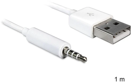 USB kabelis Delock USB-A - mini Jack 3,5 mm 1 m Balta (83182)