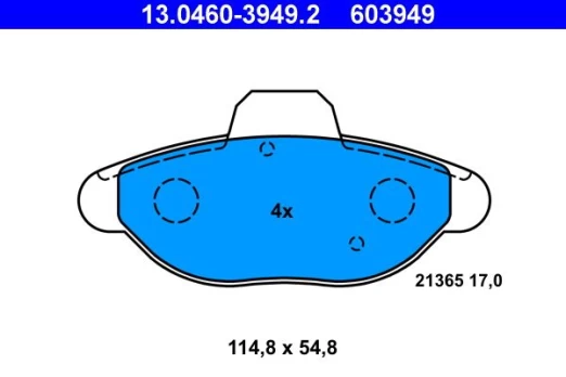 ATE 13.0460-3949.2 Brake pad set
