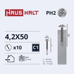 Savisriegis Haushalt, 4.2 mm x 50 mm, 10 vnt.