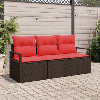 Sofos komplektas 3 pcs Ruda poliratanas