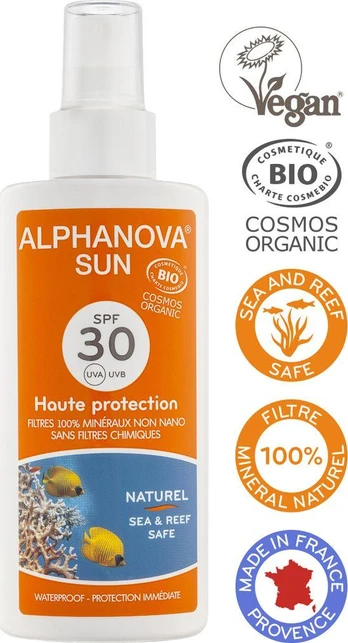 Alphanova Alphanova Sun Bio Purškiklis Antisaulės filtras SPF30, 125g