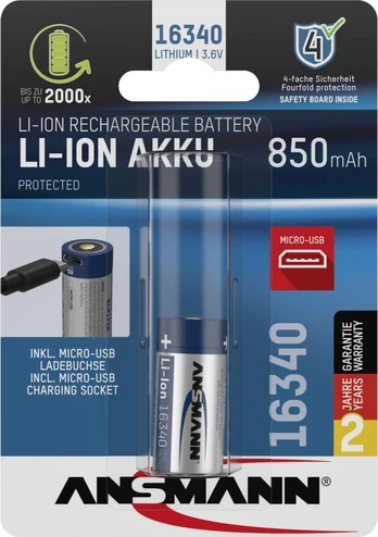 Ansmann Akumuliatorius 16340 850mAh 1 vnt.