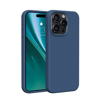 Dėklas Etteri Silicone case for iPhone 15 Pro Max 6,7' dark mėlynas