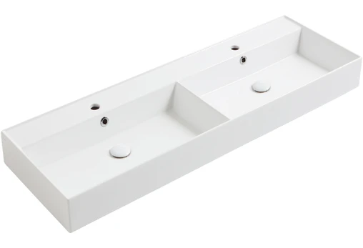 Dvigubas praustuvas Simas Agile 141x46 cm, balta blizgi, AG141D BIANCO