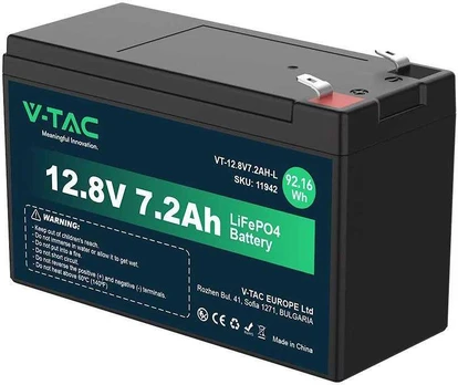 V-TAC LiFePO4 ličio akumuliatorius 12.8V 7.2AH