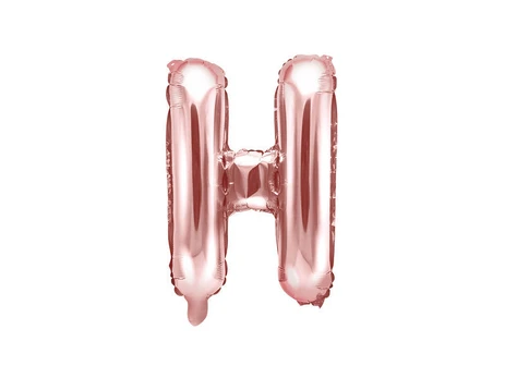 Folinis balionas Raidė "H" 35 cm, rožinis/auksinis