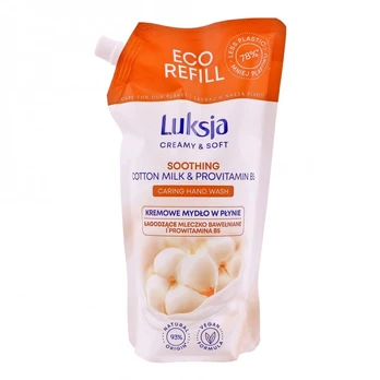 LUKSJA CREAMY & SOFT skystojo muilo papildymas, 900 ml
