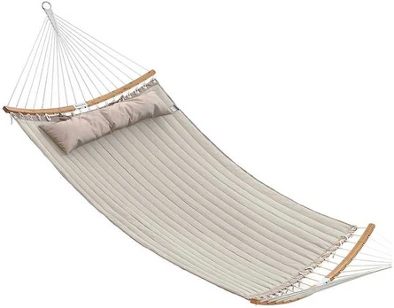 Songmics Hamakas 200 x 140 cm., baltos/smėlio spalvos