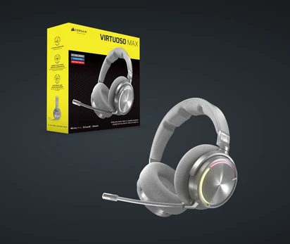 Ausinės su mikrofonu Corsair Sidabras