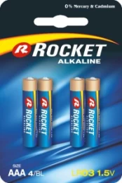 Rocket LR03-4BB (AAA) Blister Pack 4pcs kaina
